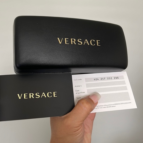 Versace Women's Palm Print and Grey Sunglasses - Picture 2 of 5